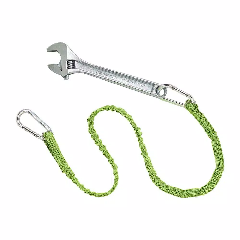 Ergodyne 3110 Squids Dual Carabiner Tool Lanyard, Lime, 10 lb. Capacity