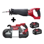 Milwaukee M18 FUEL 18V Cordless Deep Cut Band Saw and SAWZALL Reciprocating Saw Combo Kit with (2) 6.0 Ah Batteries thumbnail 1