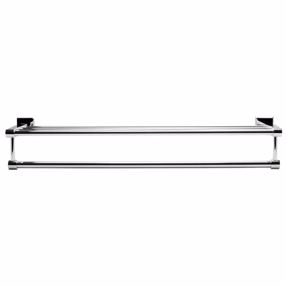 ALFI BRAND 23.63 in. Modern Wall Mount Towel Rack and Shelf, Polished Chrome