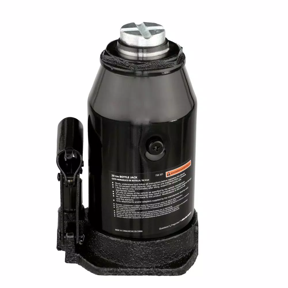 Husky 20-Ton Hydraulic Bottle Jack, 40,000 lb. Capacity, 9.5-17 in. Lift Range