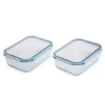 Core Kitchens Vented Glass Food Storage Container Set, 2-Pack, 46 oz, Blue thumbnail 1