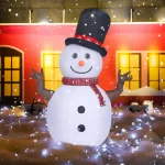 JOYDECOR 8 ft. Pre-Lit Rotating LED Snowman Christmas Inflatable with Branch Hands thumbnail 8