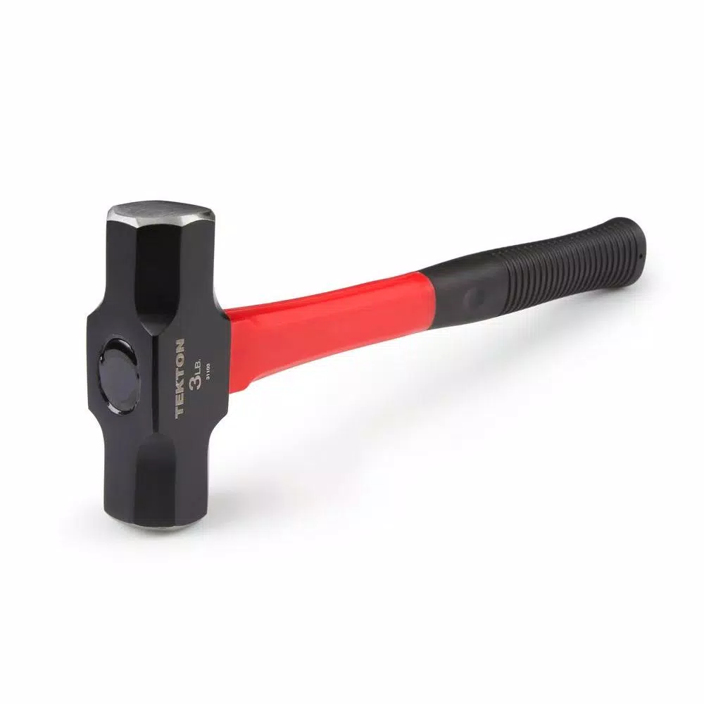 TEKTON 3 lb. Sledge Hammer with 15.375 in. Fiberglass Handle