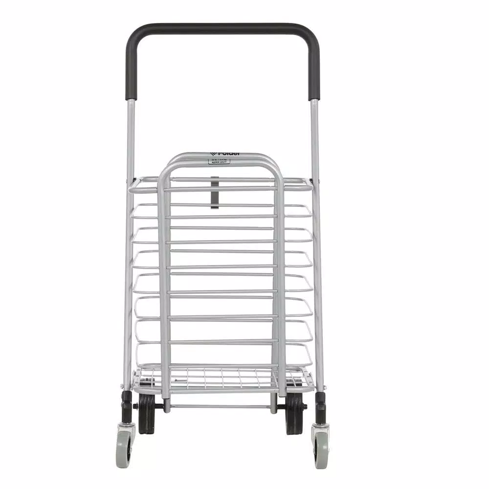 Polder Superlight Shopping Cart, Lightweight Aluminum Grocery & Utility Cart with 360° Swivel Wheels