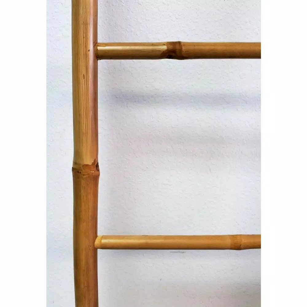 MGP 21 in. W x 72 in. H 5-Bar Solid Bamboo Ladder Hand-Crafted Decorative Towel Rack
