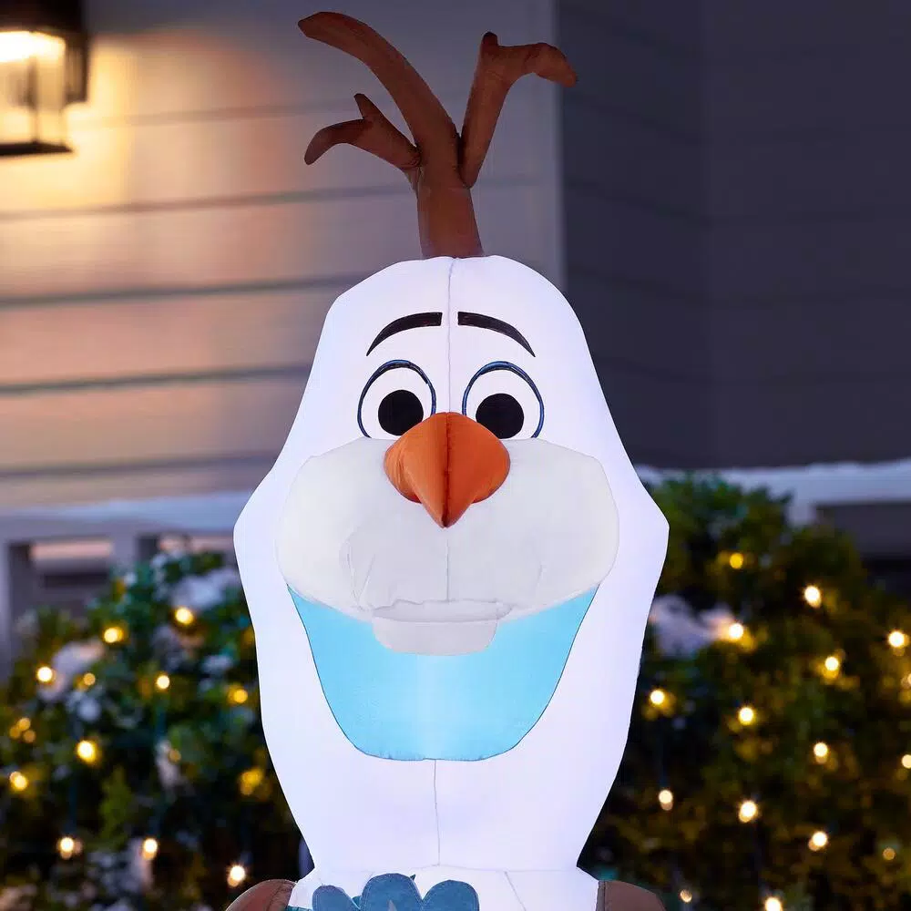 Disney Frozen Olaf 4 ft. Inflatable Holiday Decoration with Snowflake Scarf