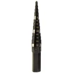 Klein Tools 1/8 in. to 1/2 in. High Speed Steel Double-Fluted Step Drill Bit with 3/8 in. Hex Shank thumbnail 1