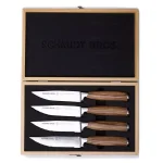 SCHMIDT BROS. Schmidt Brothers 4-Piece Zebra Wood Jumbo Steak Knife Set with Wood Gift Box thumbnail 2