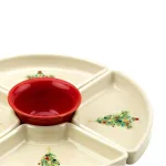 Fiesta Multi-Colored Christmas Tree 5-Piece Ceramic Divided Serving Dishes Set thumbnail 2