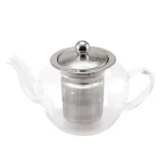 Creative Home 20 oz Borosilicate Glass Teapot with Stainless Steel Removable Lid and Infuser Basket thumbnail 1