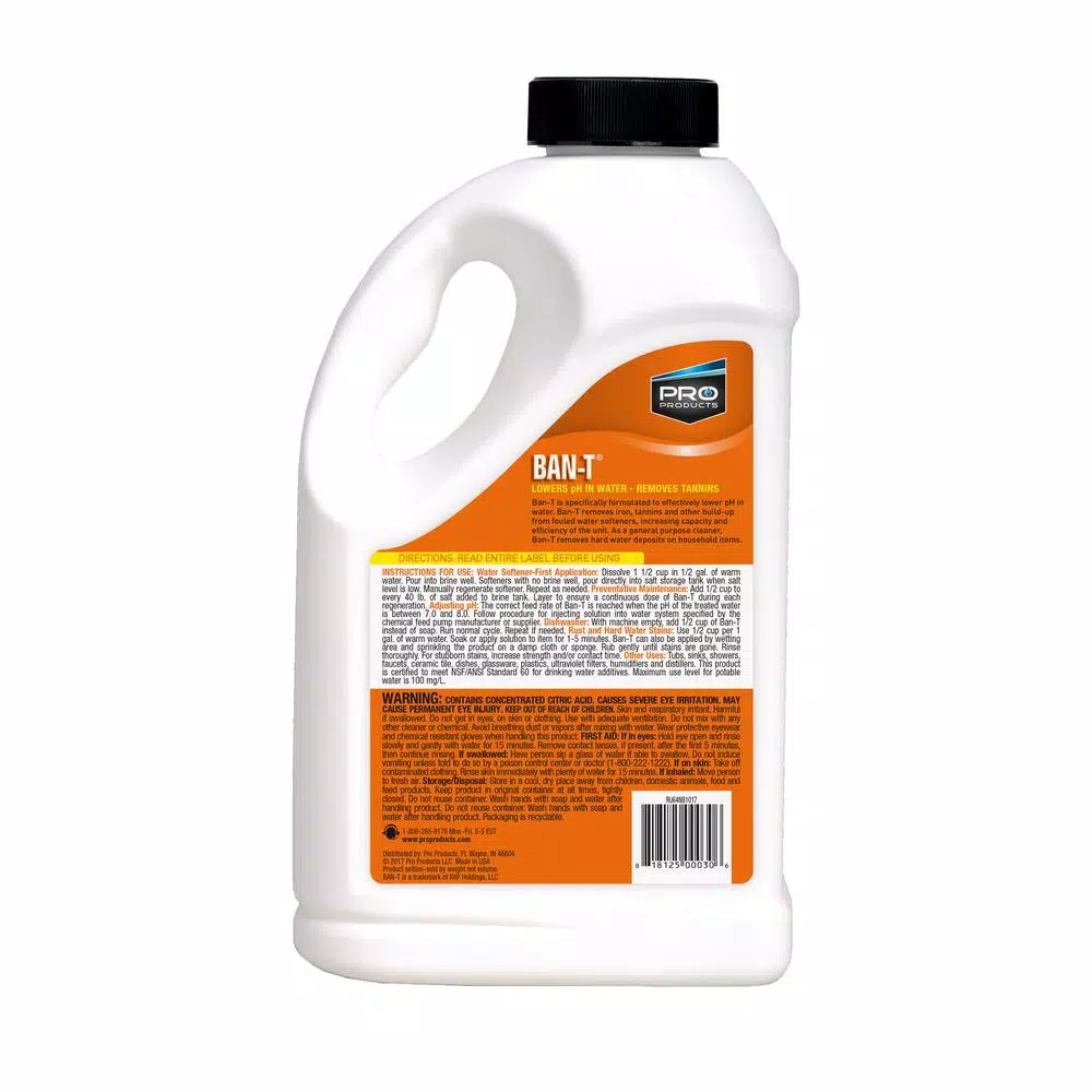 Pro Products Pro Ban-T Water Softener Cleaner, Iron and Tannin Removal, 4 lb. (6-Pack)