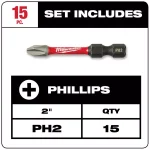 Milwaukee SHOCKWAVE 2 in. #2 Phillips Impact Duty Steel Driver Bits, 60-Pack thumbnail 2
