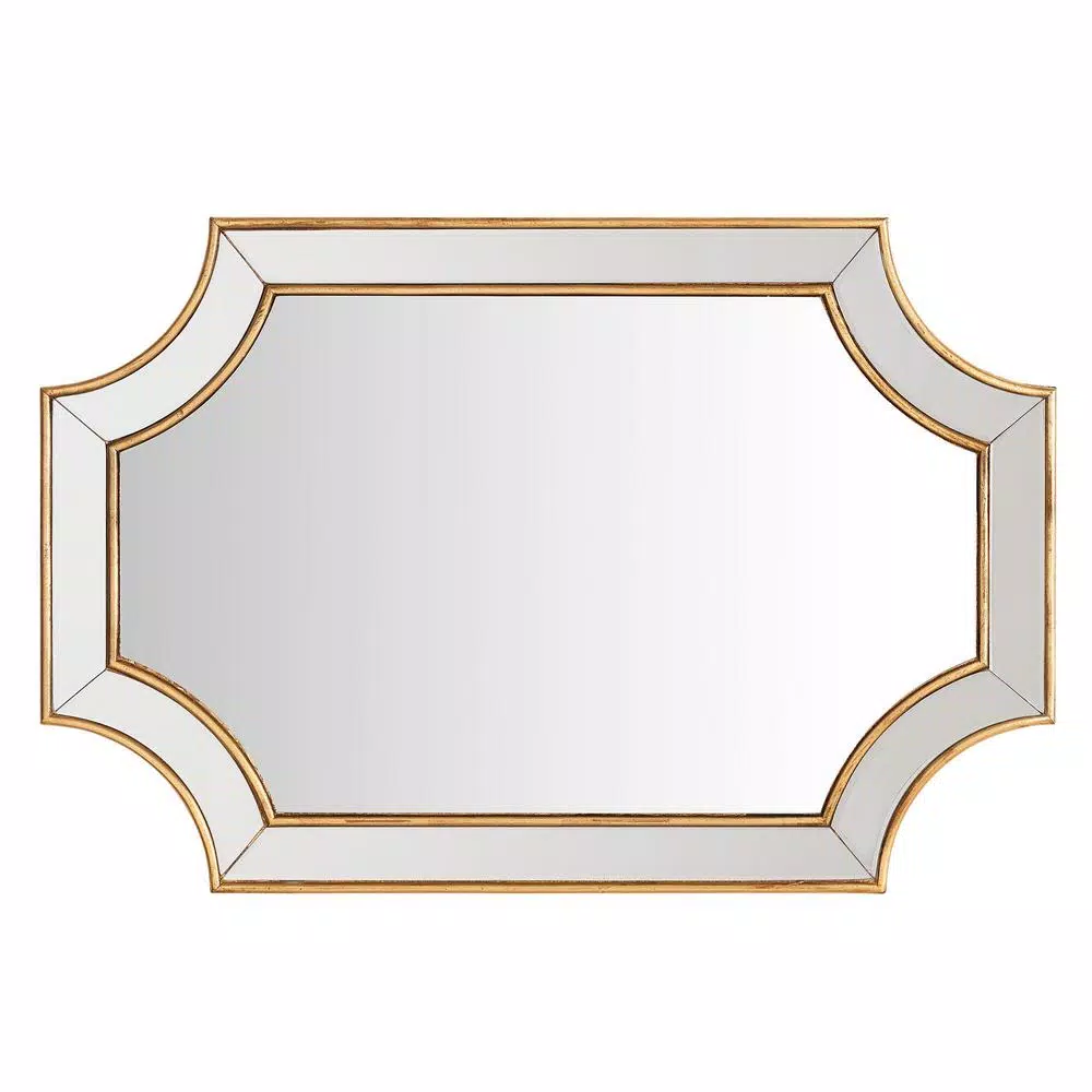 Home Decorators Collection Ornate Gold Beveled Glass Classic Accent Mirror, 35.43 in. x 23.62 in.