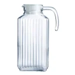 Luminarc Quadro Textured Glass Jug with White Lid, 57.5 oz Pitcher thumbnail 1