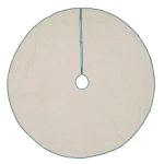 VHC Brands Sanbourne 60 in. Creme White Coastal Christmas Tree Skirt with Turquoise Trim thumbnail 2