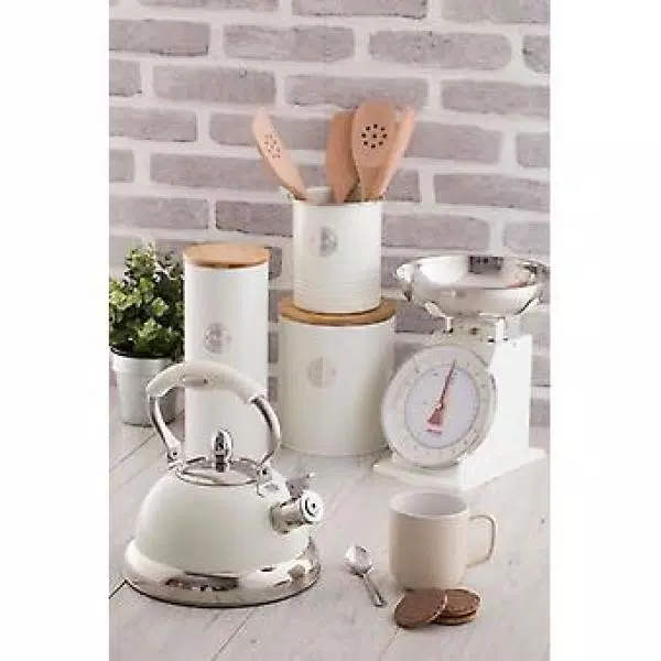 Typhoon Living Cream 10.5-Cup Stainless Steel Stove Top Whistling Kettle
