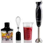Ovente HS565 300W Multi-Purpose Immersion Blender Set with Chopper, Whisk, and 24 oz. Beaker - Black thumbnail 7