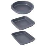BergHOFF GEM 3-Piece Non-Stick Carbon Steel Cake Pan Set - Square, Round, and Rectangular thumbnail 1
