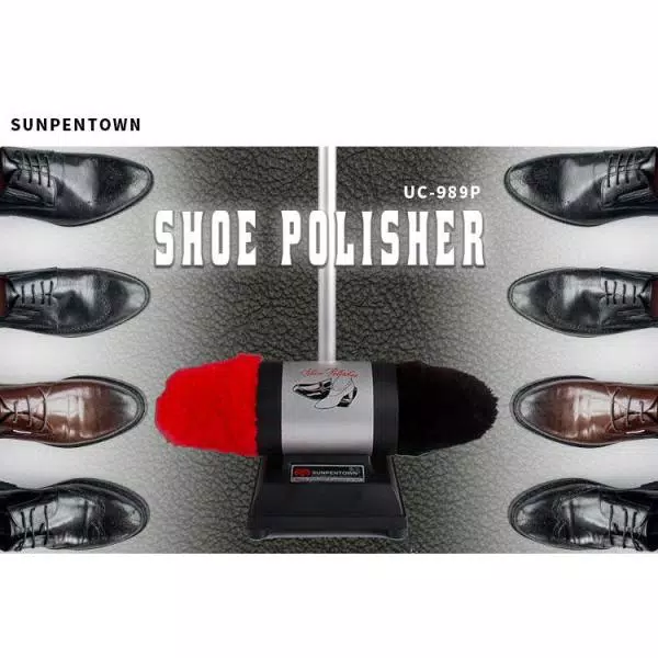 SPT Professional Shoe Buffer with 100% Lamb Wool Dual Buffers and 31 in. Stand-Up Operation