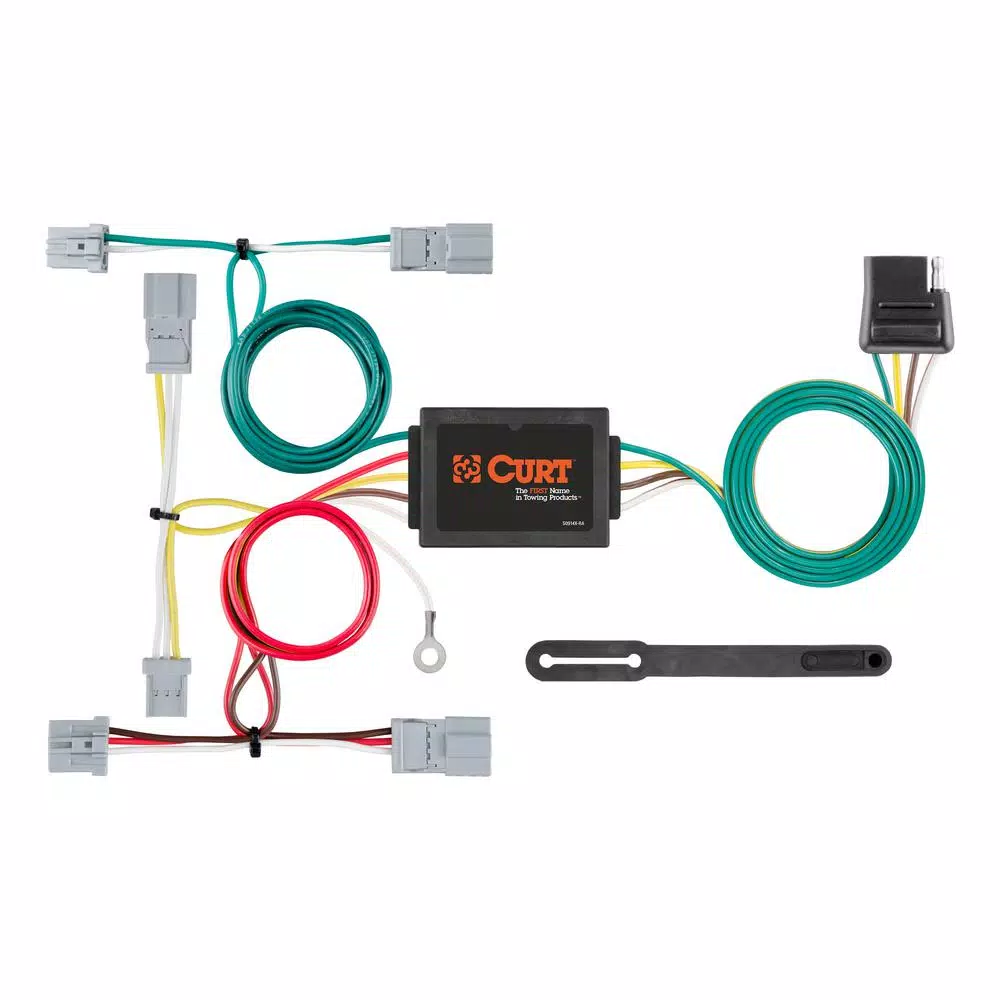 CURT Custom Vehicle-Trailer Wiring Harness, 4-Way Flat, Quick T-Connector for Civic, Accord, Mazda 3, CX-5, Galant