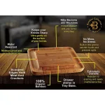 Bambusi Bambsi Bamboo Cheese Board and Cutlery Set with Slide Out Drawer and 4 Utensils thumbnail 4