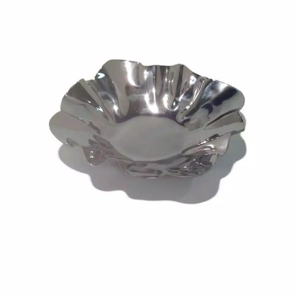 Heim Concept Stainless Steel Flower Serving Bowl, Silver, 11.78 in.