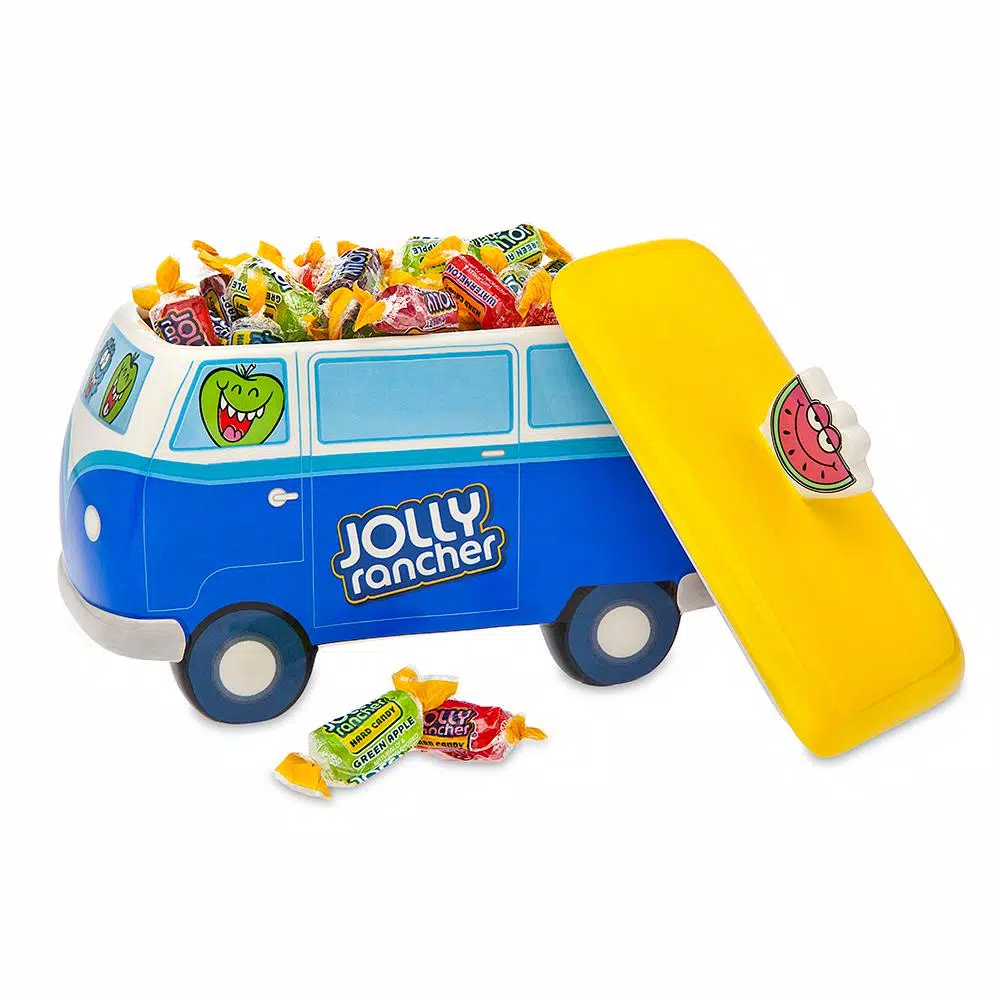 Godinger Jolly Ranchers Candy Bus Porcelain Kitchen Canister
