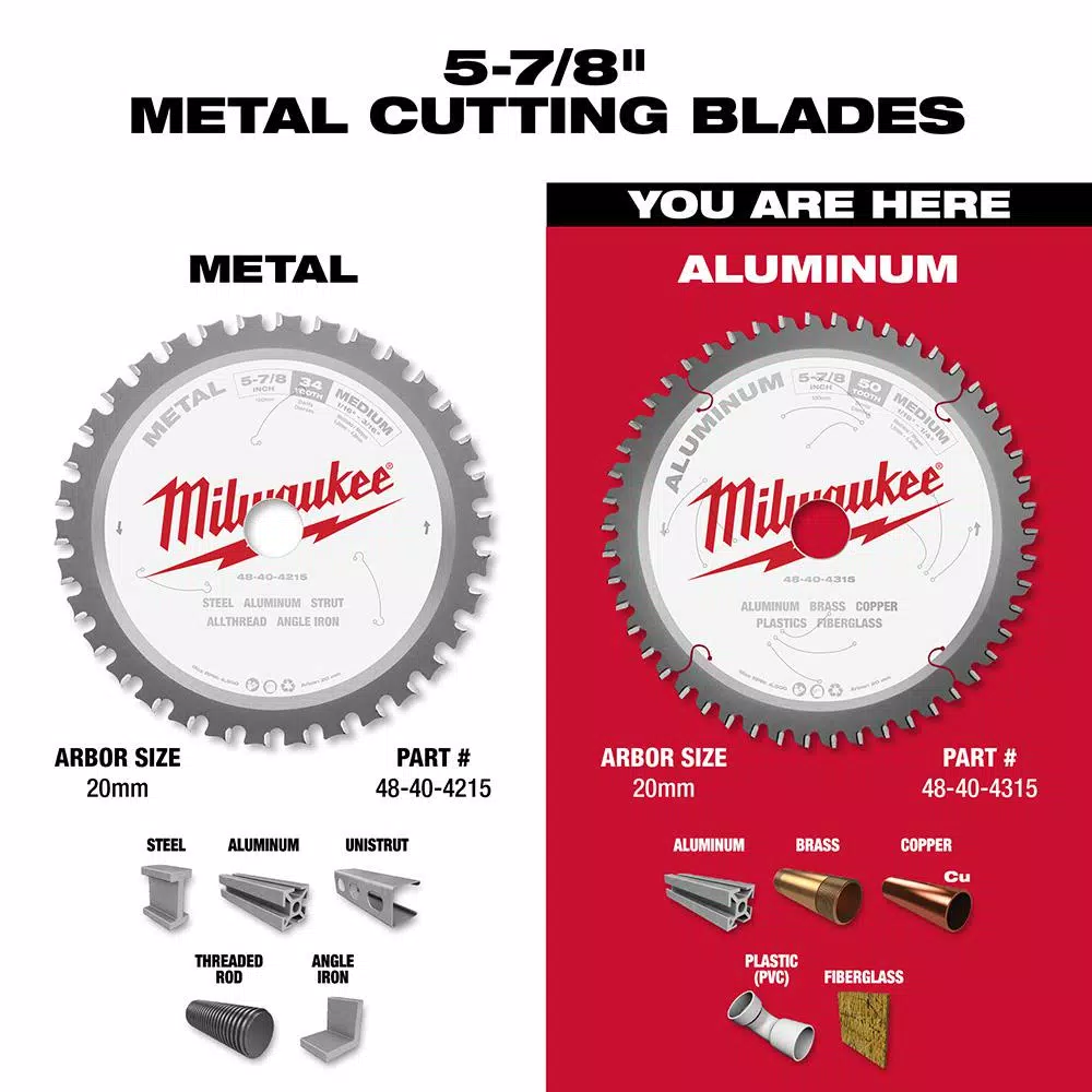 Milwaukee 5-7/8 in. 50T Carbide Metal Cutting Circular Saw Blade