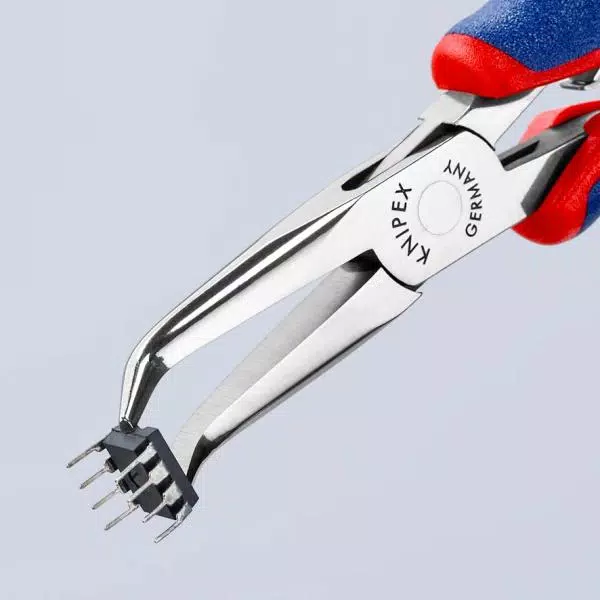 KNIPEX 5-3/4 in. Electronics Pliers with Angled Half Round Tips and Comfort Grip