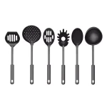 Chef Buddy 6-Piece Kitchen Cookware Utensil Set with Hanging Ring, Black thumbnail 2