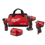 Milwaukee M12 FUEL 12V Brushless 3-Tool Combo Kit with Hammer Drill, Impact Driver, and Stubby Impact Wrench thumbnail 1