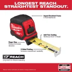 Milwaukee 25 ft. Blade Tape Measure with 14 ft. Standout and Fastback Compact Folding Utility Knife Set thumbnail 2