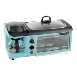 Nostalgia BSET300BLUE Retro Series 3-in-1 Breakfast Station, 1500W, 4-Slice Toaster Oven & 4-Cup Coffee Maker, Blue thumbnail 1