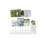Umbra Gala White Photo Display with Walnut Wood Base and 7 Keyring Clips thumbnail 3