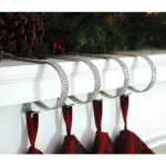 Original MantleClip Silver Glitter Steel MantleClip Stocking Holders, 2.5 in. (4-Pack) thumbnail 3