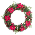 Home Accents Holiday 36 in. Berry Bliss Pre-Lit Artificial Christmas Wreath with Warm White LED Lights and Timer thumbnail 1