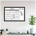 Amanti Art 38 in. W x 26 in. H Framed Glass Dry Erase Calendar Board, Mezzanotte Satin Black Wood thumbnail 9
