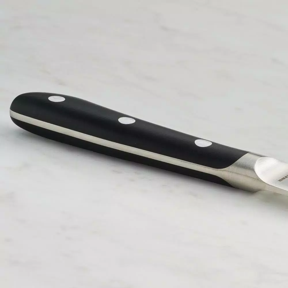 Tramontina 4-Piece 5 in. High Carbon Stainless Steel Serrated Steak Knife Set with Black Polycarbonate Handles
