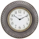 La Crosse Technology 16 in. Antiqued Brown Lattice Round Analog Wall Clock with Quartz Movement thumbnail 4