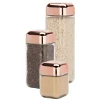 Honey-Can-Do 3-Piece Square Glass Canister Set with Rose Gold Twist Lids thumbnail 4