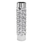 LITTON LANE Modern Reflections 23 in. Silver Ceramic Tower Vase with Ridged Details thumbnail 1