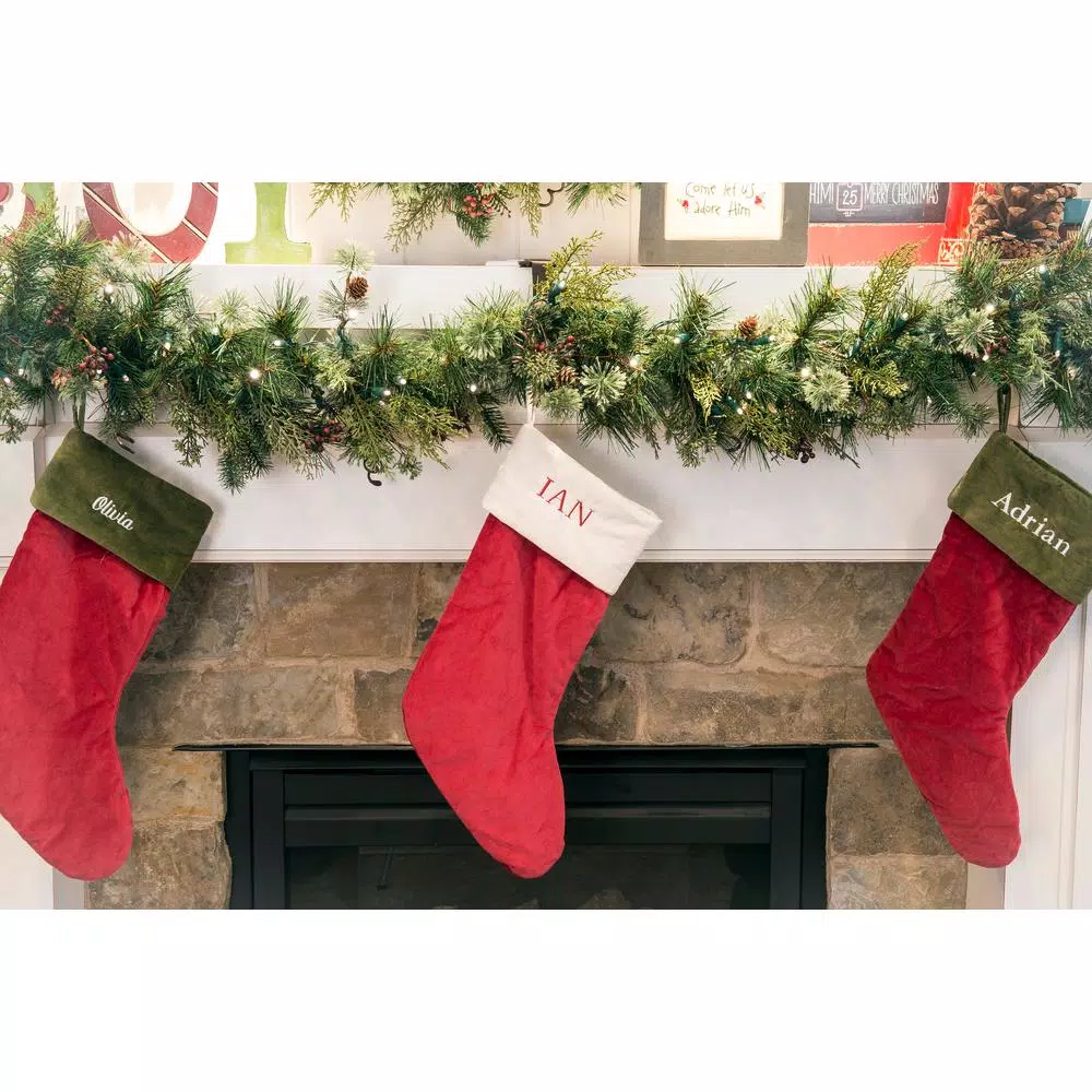 Village Lighting Company Adjustable Mantle Hanger and Stocking Holder Set, 3-Pack, Brown