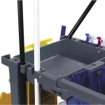 Carlisle 300 lb. Capacity Long Platform Janitor Cart with 5th Wheel and 25 Gal. Nylon Bag thumbnail 3
