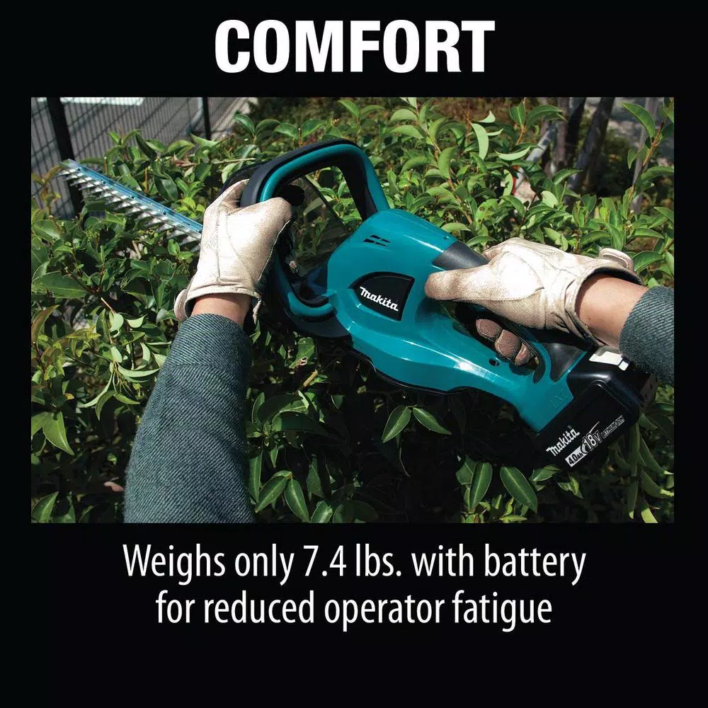 Makita 18V LXT Cordless Hedge Trimmer Kit with 4.0Ah Battery and Charger, 22 in. Blade
