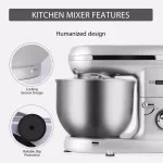 VIVOHOME 650W 6-Qt. Silver Tilt-Head Kitchen Stand Mixer with 6 Speeds thumbnail 5