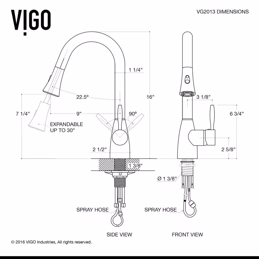VIGO Aylesbury Single-Handle Pull-Down Kitchen Faucet with Soap Dispenser, Stainless Steel