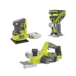 RYOBI 18V ONE+ 3-1/4 in. Planer, 1/4 Sheet Sander, and Fixed Base Trim Router Combo Kit (Tools Only) thumbnail 1