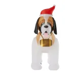 Gemmy 9 ft. Inflatable St. Bernard Christmas Yard Decoration with White Lights thumbnail 8