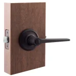 Copper Creek Zane Contemporary Black Privacy Lever Door Handle, Interior Residential Hardware thumbnail 2