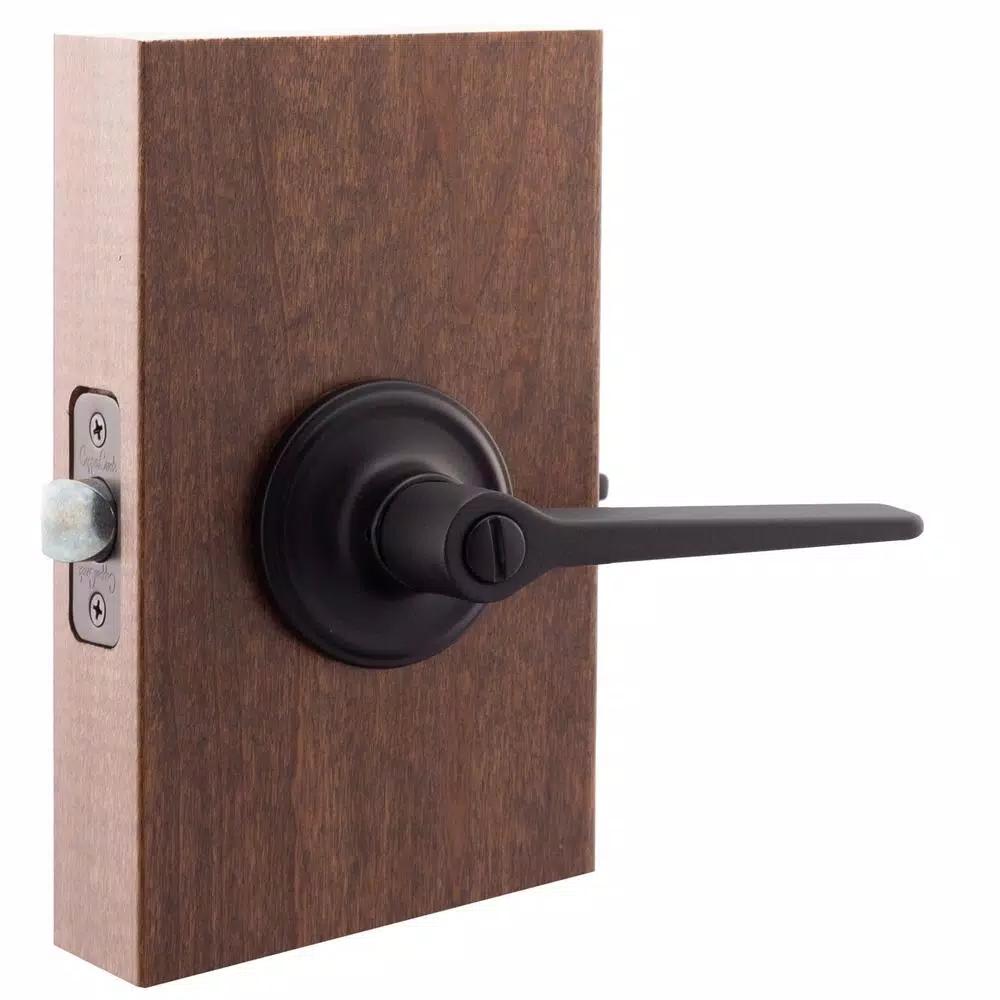 Copper Creek Zane Contemporary Black Privacy Lever Door Handle, Interior Residential Hardware